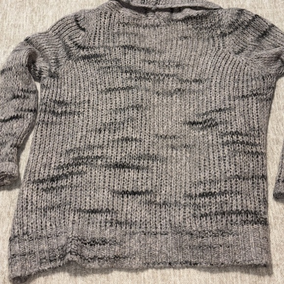 1x large XL Elsamanda Wool blend Mohair GREY mix cardigan chunky knit - Picture 5 of 5